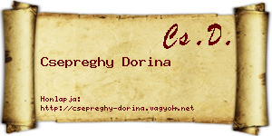 Csepreghy Dorina névjegykártya